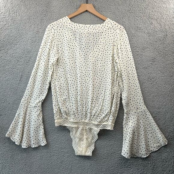 INTIMATELY FREE PEOPLE Makin Waves Bodysuit S Small Fairy Coquette Twee Dots - Picture 7 of 15